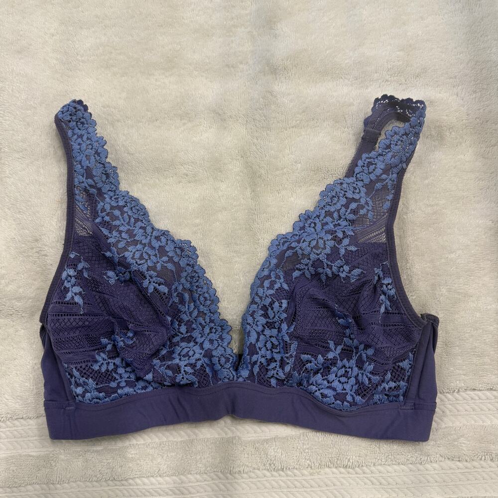 Wacoal Purple Embrace Lace Wire Free Bra Size 36 Style 852191 EUC